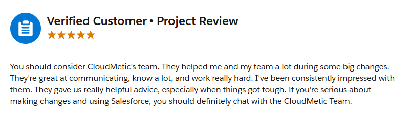 Customer testimonial