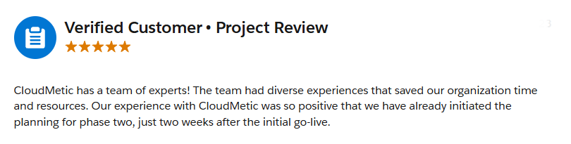 Customer testimonial