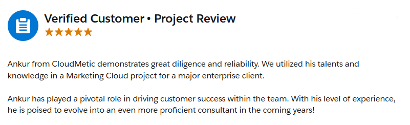 Customer testimonial